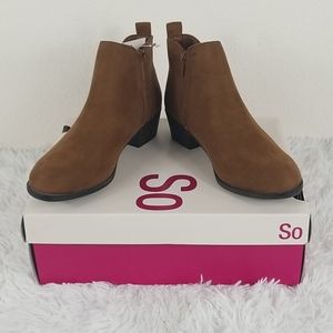 SO Acorn Brown Hanno Heeled Ankle Booties
